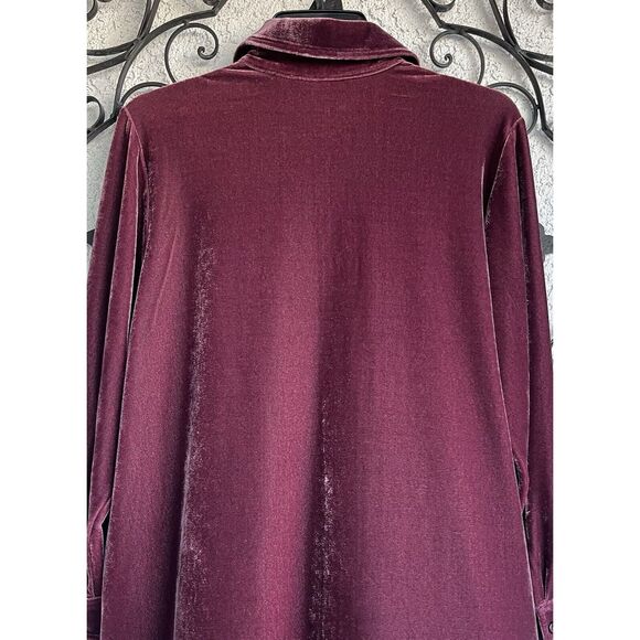 Soft Surroundings Velvet Boyfriend Tunic - Size Medium Petite - Berry - Picture 5 of 7